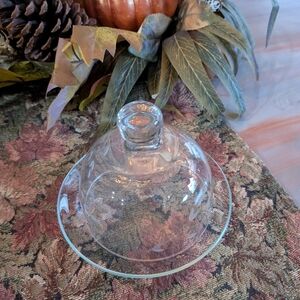 Beautiful Glass Butter Dish With Etching On Lid